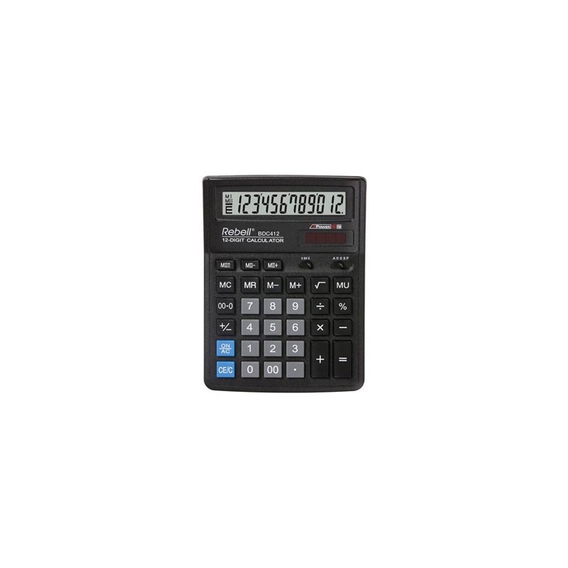 Rebell Kalkulator RE-BDC412 BX, czarna, biurkowy, 12 miejsc