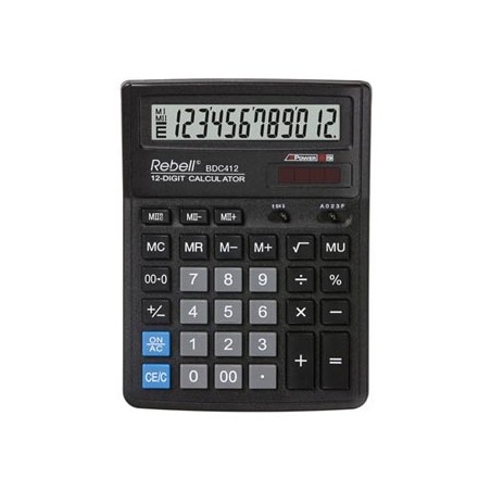 Rebell Kalkulator RE-BDC412 BX, czarna, biurkowy, 12 miejsc