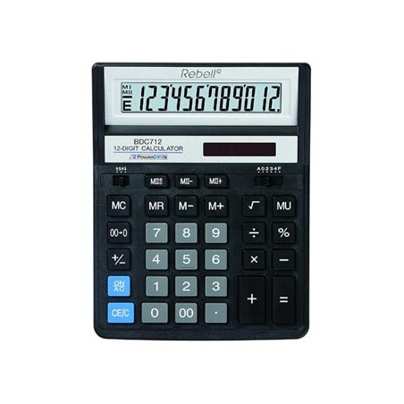 Rebell Kalkulator RE-BDC712BK BX, czarna, biurkowy, 12 miejsc