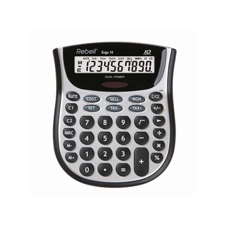 Rebell Kalkulator RE-ERGO 10 BX, szara, biurkowy, 10 miejsc