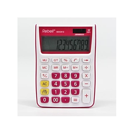 Rebell Kalkulator RE-SDC912PK BX, różowa, biurkowy, 12 miejsc