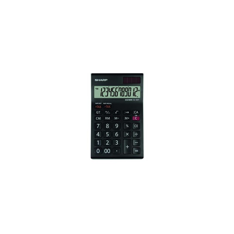Sharp Kalkulator EL-124TWH, czarno-biały, biurkowy, 12 miejsc