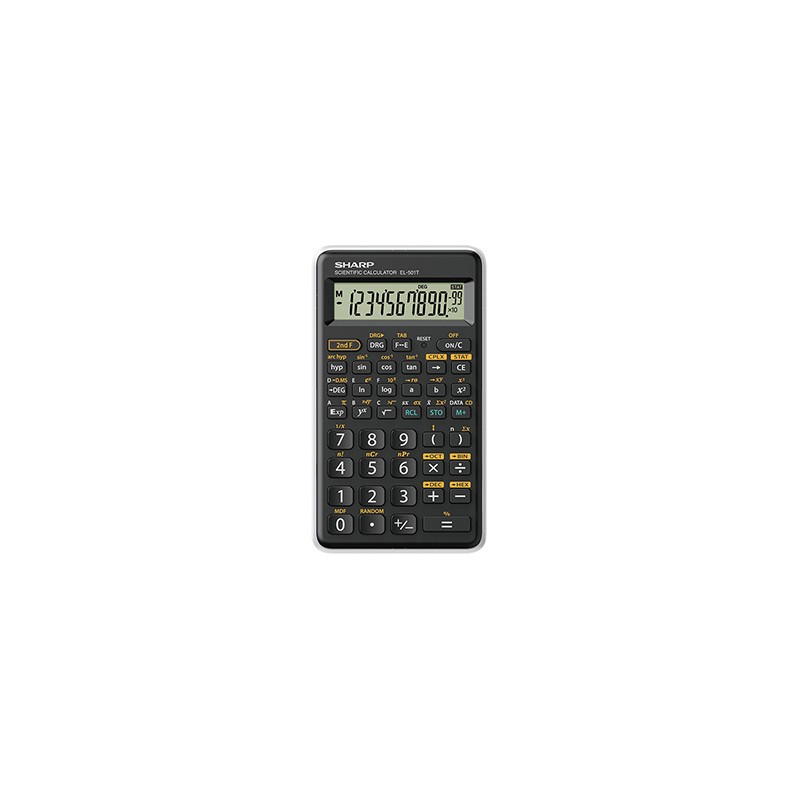Sharp kalkulator EL-501TWH, czarna, naukowy, dziesięciocyfrowy