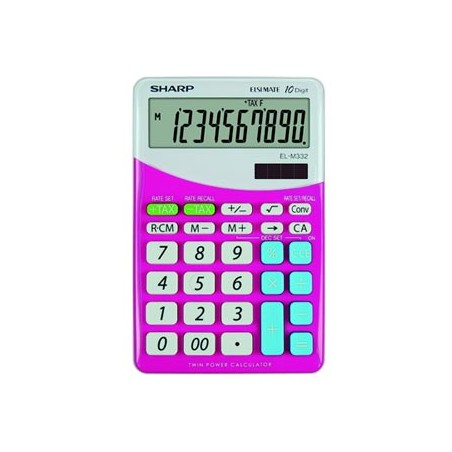 Sharp Kalkulator EL-M332BPK, kolor różowy i biały, biurkowy, 10 miejsc