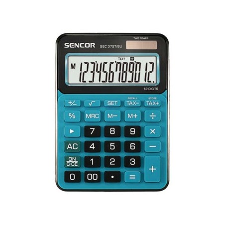 Sencor Kalkulator SEC 372T/BU, niebieska, biurkowy, 12 miejsc