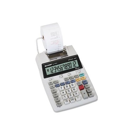 Sharp Kalkulator EL-1750V, biała, biurkowy z drukarą, 12 miejsc, bez adaptera