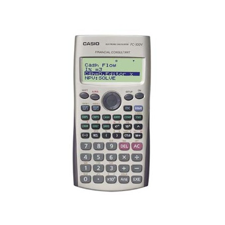 Kalkulator Casio, FC 100 V, biała, finansowy z 4-rzędowym wyświetlaczem