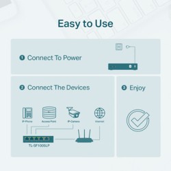 TP-LINK switch TL-SF1005LP PoE(4- porty), 100Mbps, auto MDI/MDIX