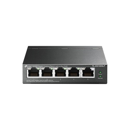TP-LINK switch TL-SG1005LP PoE(4- porty), 1000Mbps, auto MDI/MDIX