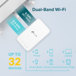 TP-LINK Przekaźnik RE300 2.4GHz i 5GHz, extender/ wzmacniacz, IPv6, 867Mbps, wbudowana Antena 802.11ac, OneMesh Extender, LAN