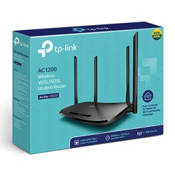 TP-LINK modem z routerem ARCHER VR300 2.4GHz i 5GHz, access point, IPv6, 1200Mbps, zewnętrzna Antena 802.11ac, VDSL/ADSL, ochr. 