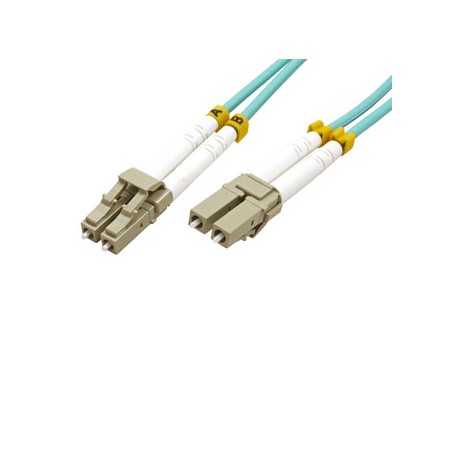 Optyczny Patch Cord Multi mod (50/125), LC-LC - 15m, niebiesko-zielony, economy, EOL