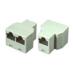Rozgałęziacz RJ45, biała, końcówka żeńska, EOL