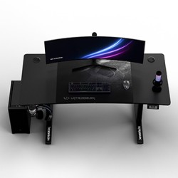ULTRADESK Biurko dla gracza LEVEL V2, 140x68cm, 72-117cm, elektycznie regulowany