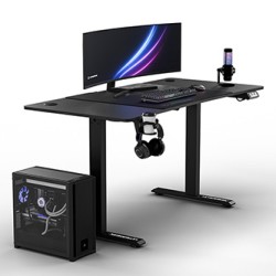 ULTRADESK Biurko dla gracza LEVEL V2, 140x68cm, 72-117cm, elektycznie regulowany