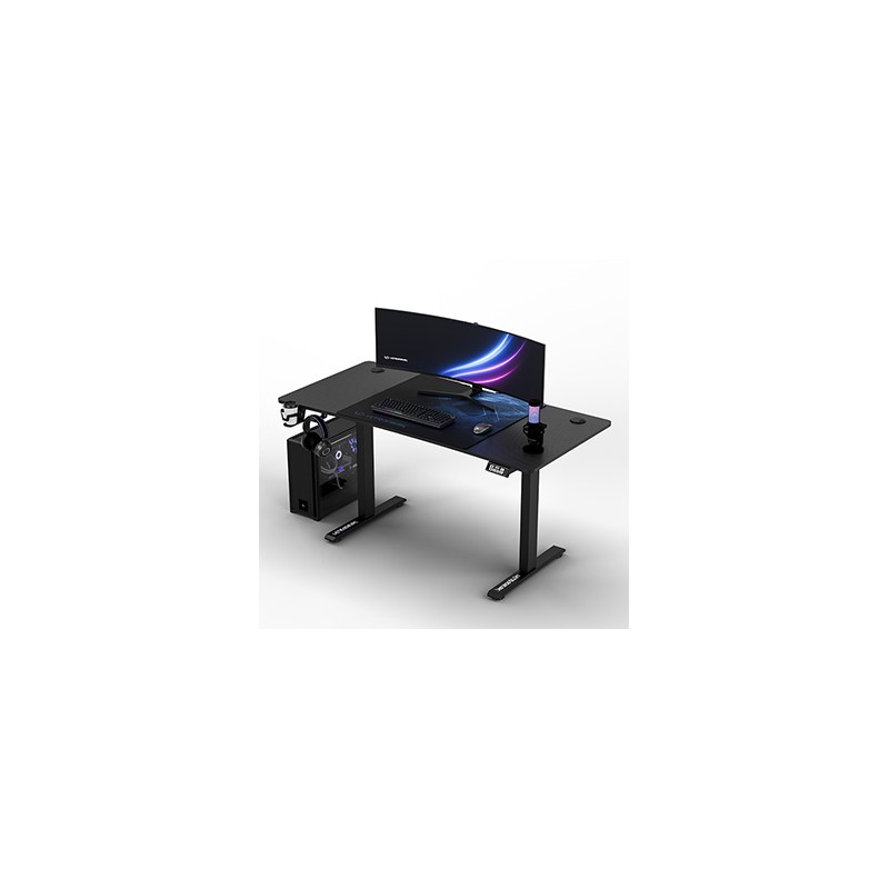 ULTRADESK Biurko dla gracza LEVEL V2 BLUE, 140x68cm, 72-117cm, elektycznie regulowany