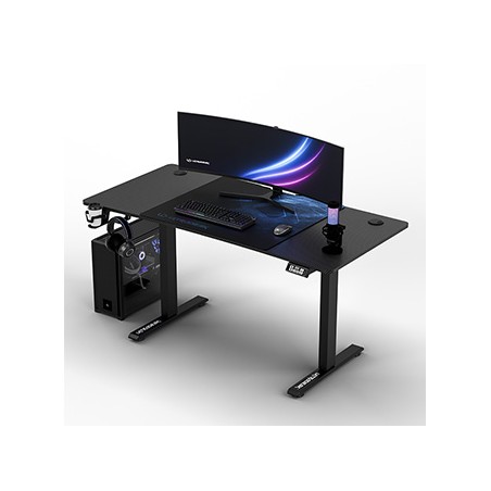 ULTRADESK Biurko dla gracza LEVEL V2 BLUE, 140x68cm, 72-117cm, elektycznie regulowany