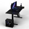 ULTRADESK Biurko dla gracza LEVEL V2 BLUE, 140x68cm, 72-117cm, elektycznie regulowany