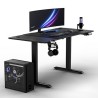 ULTRADESK Biurko dla gracza LEVEL V2 BLUE, 140x68cm, 72-117cm, elektycznie regulowany