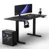 ULTRADESK Biurko dla gracza LEVEL V2 GREEN, 140x68cm, 72-117cm, elektycznie regulowany
