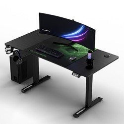 ULTRADESK Biurko dla gracza LEVEL V2 GREEN, 140x68cm, 72-117cm, elektycznie regulowany