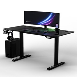 ULTRADESK Biurko dla gracza LEVEL V2 GREEN, 140x68cm, 72-117cm, elektycznie regulowany