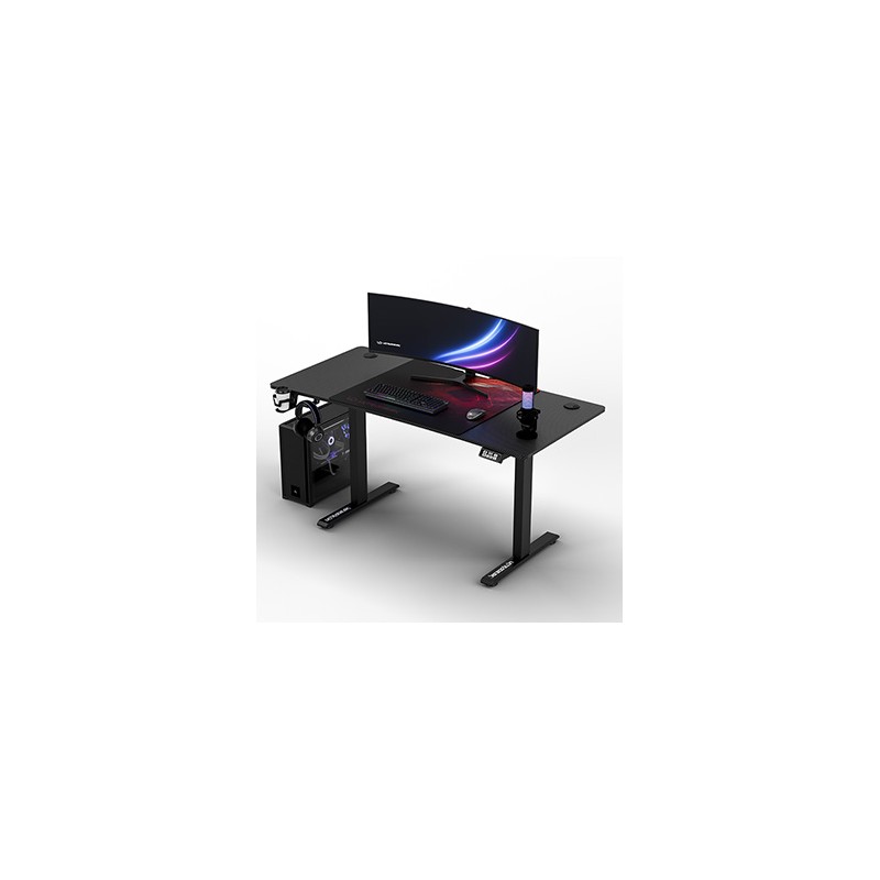 ULTRADESK Biurko dla gracza LEVEL V2 RED, 140x68cm, 72-117cm, elektycznie regulowany