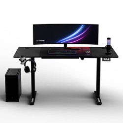 ULTRADESK Biurko dla gracza LEVEL V2 RED, 140x68cm, 72-117cm, elektycznie regulowany