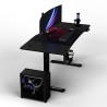 ULTRADESK Biurko dla gracza LEVEL V2 RED, 140x68cm, 72-117cm, elektycznie regulowany