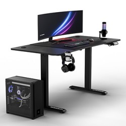 ULTRADESK Biurko dla gracza LEVEL V2 RED, 140x68cm, 72-117cm, elektycznie regulowany