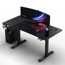 ULTRADESK Biurko dla gracza LEVEL V2 RED, 140x68cm, 72-117cm, elektycznie regulowany