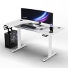 ULTRADESK Biurko dla gracza LEVEL V2 WHITE, 140x68cm, 72-117cm, elektycznie regulowany