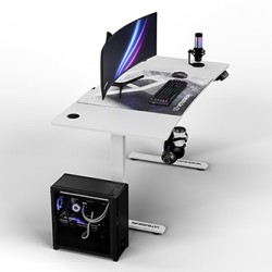 ULTRADESK Biurko dla gracza LEVEL V2 WHITE, 140x68cm, 72-117cm, elektycznie regulowany