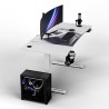 ULTRADESK Biurko dla gracza LEVEL V2 WHITE, 140x68cm, 72-117cm, elektycznie regulowany