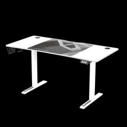 ULTRADESK Biurko dla gracza LEVEL V2 WHITE, 140x68cm, 72-117cm, elektycznie regulowany