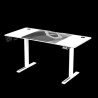 ULTRADESK Biurko dla gracza LEVEL V2 WHITE, 140x68cm, 72-117cm, elektycznie regulowany