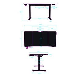 ULTRADESK Biurko dla gracza LEVEL V2 WHITE, 140x68cm, 72-117cm, elektycznie regulowany