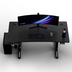 ULTRADESK Biurko dla gracza LEVEL V2, 140x68cm, 72-117cm, elektycznie regulowany, bez podkładki