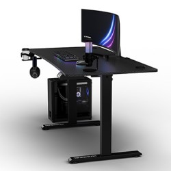 ULTRADESK Biurko dla gracza LEVEL V2, 140x68cm, 72-117cm, elektycznie regulowany, bez podkładki