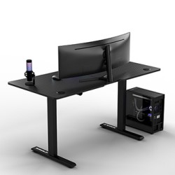 ULTRADESK Biurko dla gracza LEVEL V2, 140x68cm, 72-117cm, elektycznie regulowany, bez podkładki