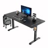 ULTRADESK Biurko dla gracza MOMENTUM - Black, 152,5x70 cm, 75,5 cm, z podkładką pod mysz XXL, uchwyt do słuchawek, na napój, tel