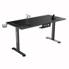 ULTRADESK Biurko dla gracza MOMENTUM - Black, 152,5x70 cm, 75,5 cm, z podkładką pod mysz XXL, uchwyt do słuchawek, na napój, tel