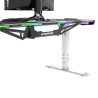 ULTRADESK Biurko dla gracza FORCE SNOW - białe, 166x70 cm, 66-86 cm, 5 poziomów wysokości, z podkładką pod mysz XXL, podświetlen
