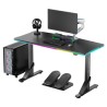ULTRADESK Biurko dla gracza IRON BLACK, 132,5x60,5 cm, 71-81  cm, mechaniczna regulacja wysokości