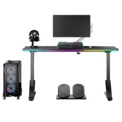 ULTRADESK Biurko dla gracza IRON BLACK, 132,5x60,5 cm, 71-81  cm, mechaniczna regulacja wysokości