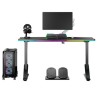 ULTRADESK Biurko dla gracza IRON BLACK, 132,5x60,5 cm, 71-81  cm, mechaniczna regulacja wysokości
