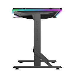 ULTRADESK Biurko dla gracza IRON BLACK, 132,5x60,5 cm, 71-81  cm, mechaniczna regulacja wysokości