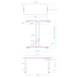 ULTRADESK Biurko dla gracza IRON BLACK, 132,5x60,5 cm, 71-81  cm, mechaniczna regulacja wysokości