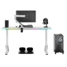ULTRADESK Biurko dla gracza IRON WHITE, 132,5x60,5 cm, 71-81  cm, mechaniczna regulacja wysokości