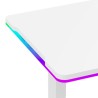 ULTRADESK Biurko dla gracza IRON WHITE, 132,5x60,5 cm, 71-81  cm, mechaniczna regulacja wysokości